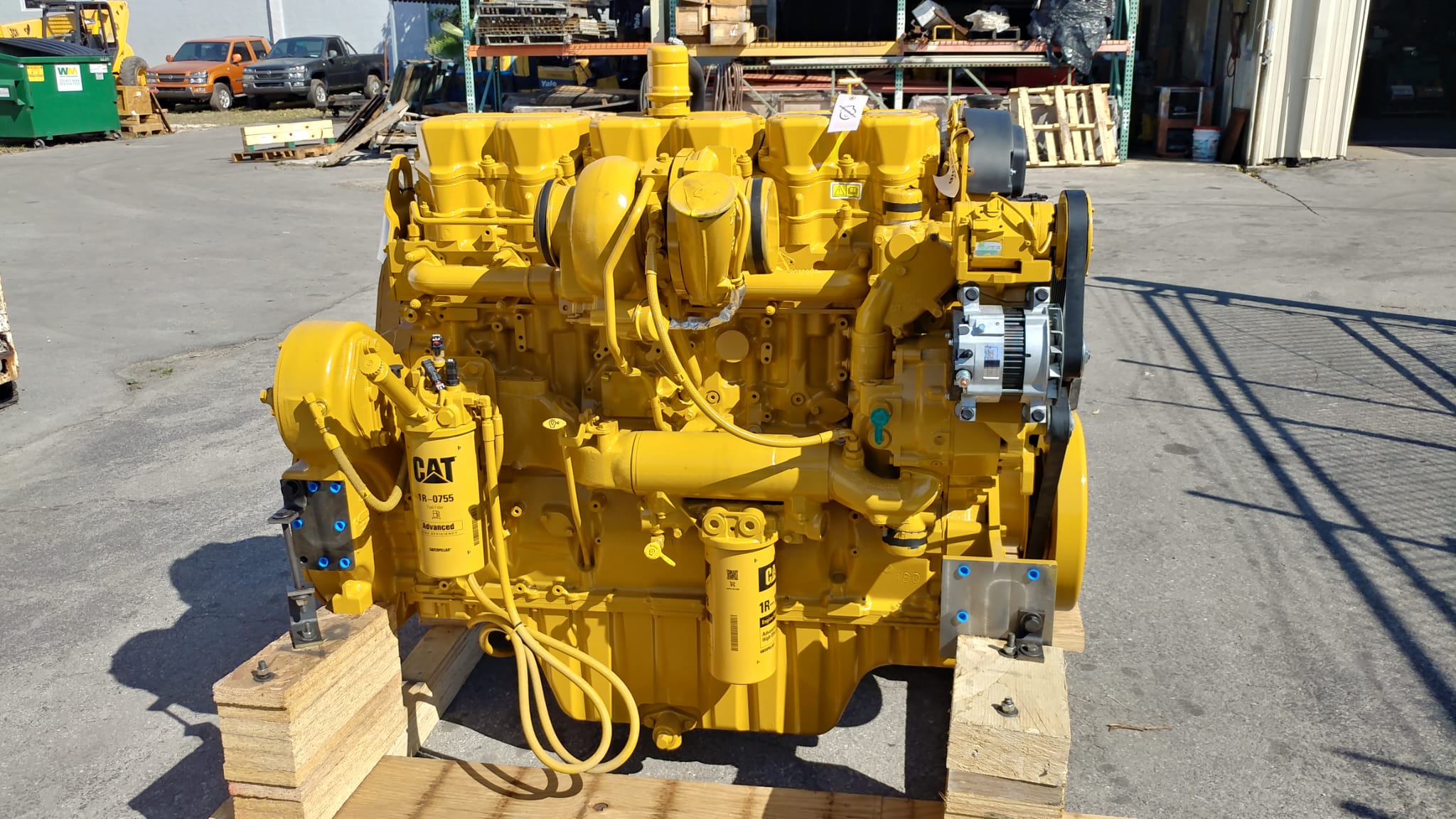 Remanufactured heavy equipment assembly for quarry operation being inspected and verified at a parts sourcing facility in Miami