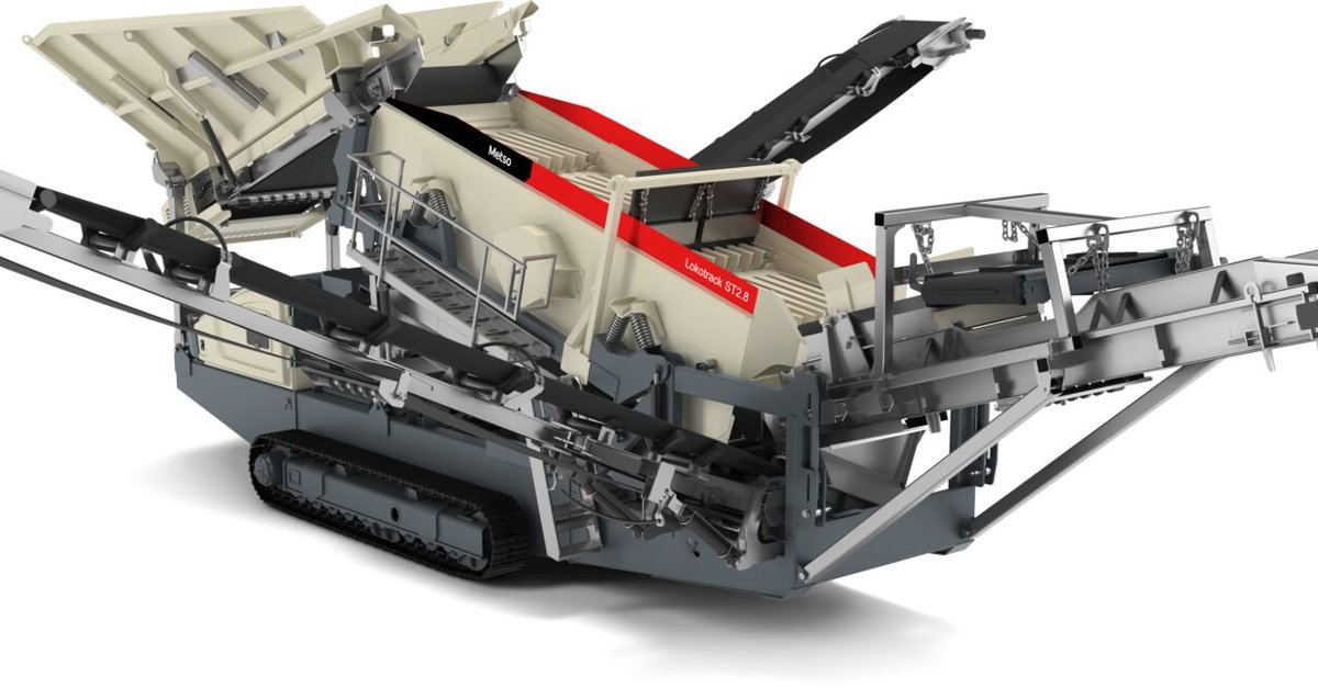 Metso Lokotrack LT106, LT200HP, ST2.8, and ST4.8 forming a complete mobile crushing and screening line